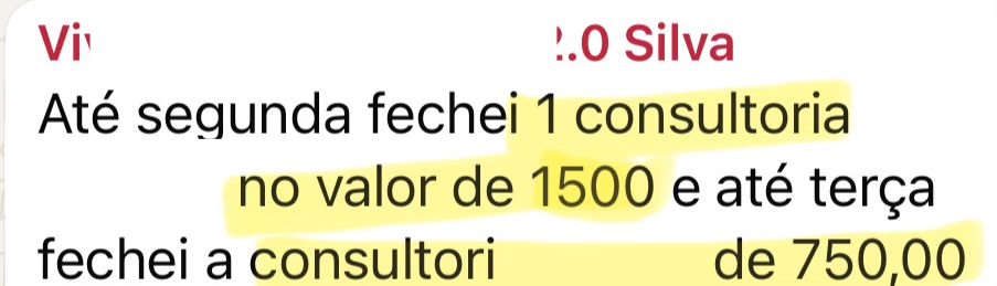 Aluna fechou duas consultorias em uma semana, R$1.500 e R$750